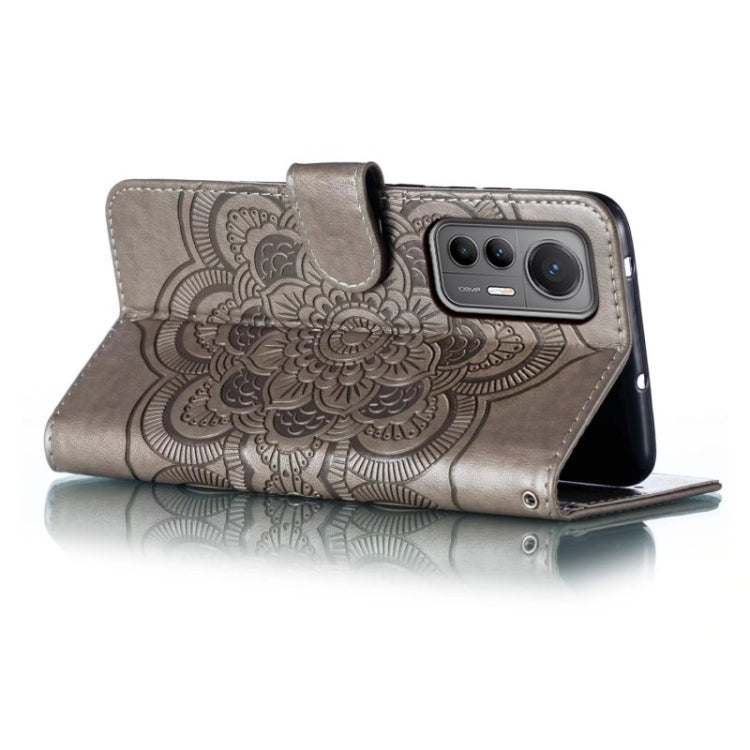 For Xiaomi 12 Lite Sun Mandala Embossing Pattern Phone Leather Case