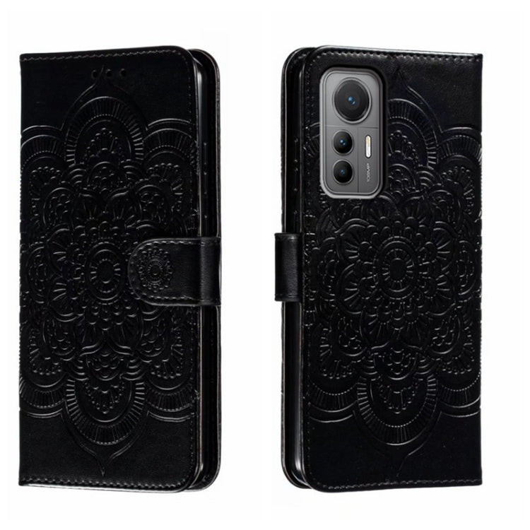For Xiaomi 12 Lite Sun Mandala Embossing Pattern Phone Leather Case