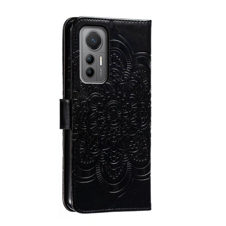 For Xiaomi 12 Lite Sun Mandala Embossing Pattern Phone Leather Case