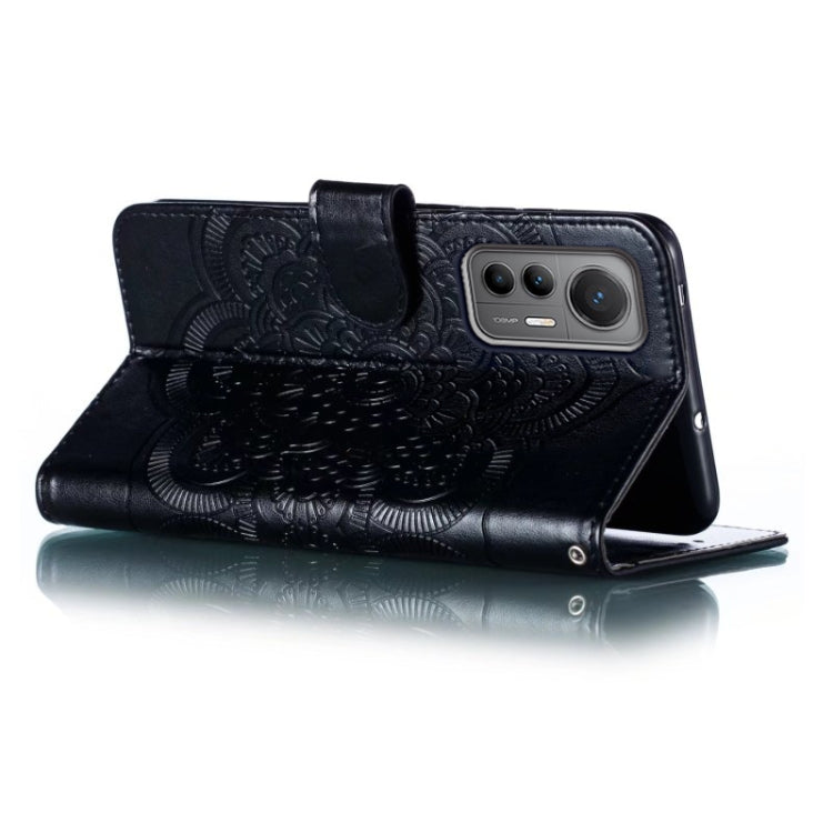 For Xiaomi 12 Lite Sun Mandala Embossing Pattern Phone Leather Case