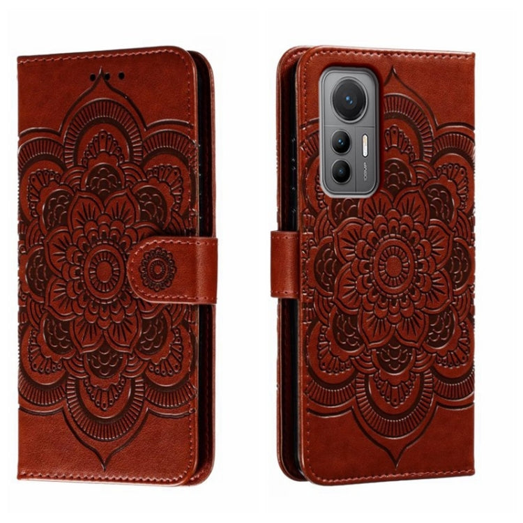 For Xiaomi 12 Lite Sun Mandala Embossing Pattern Phone Leather Case