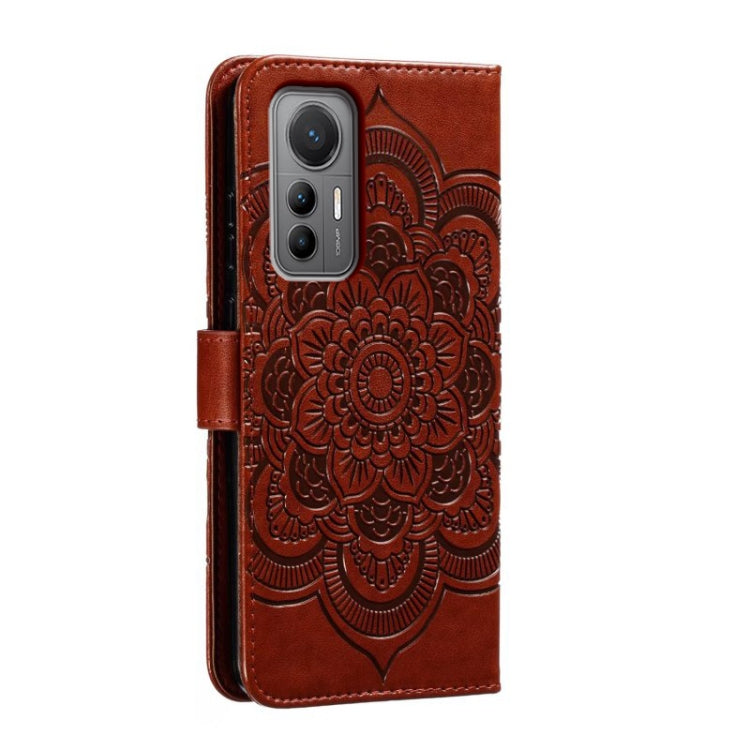 For Xiaomi 12 Lite Sun Mandala Embossing Pattern Phone Leather Case