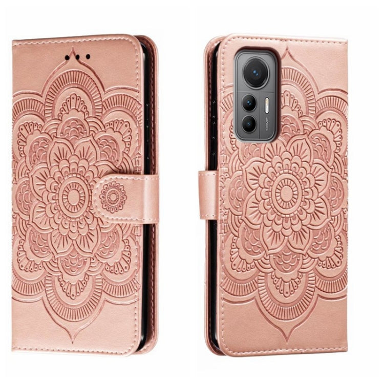 For Xiaomi 12 Lite Sun Mandala Embossing Pattern Phone Leather Case
