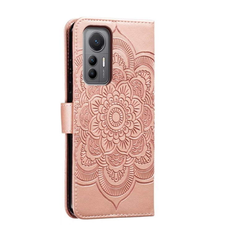 For Xiaomi 12 Lite Sun Mandala Embossing Pattern Phone Leather Case