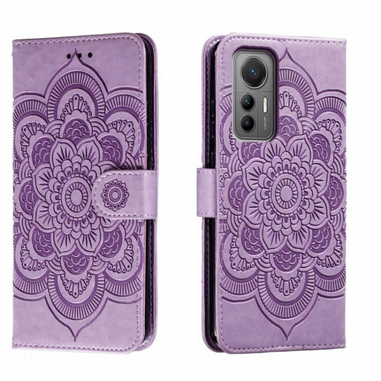 For Xiaomi 12 Lite Sun Mandala Embossing Pattern Phone Leather Case