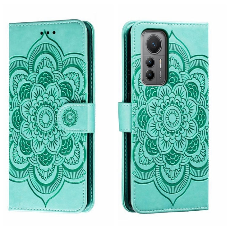 For Xiaomi 12 Lite Sun Mandala Embossing Pattern Phone Leather Case