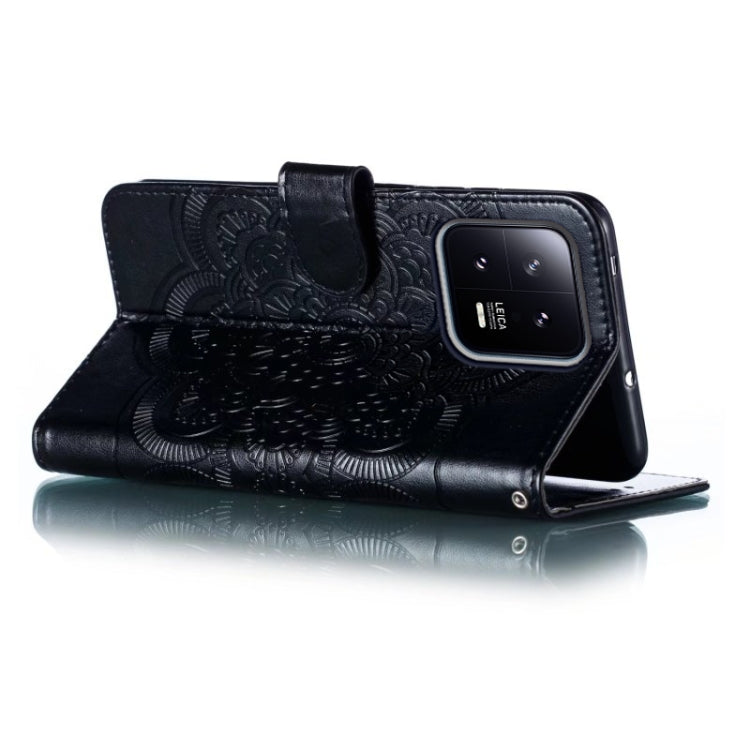 For Xiaomi 13 Sun Mandala Embossing Pattern Phone Leather Case