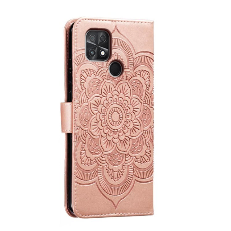 For Xiaomi Poco C40 Sun Mandala Embossing Pattern Phone Leather Case