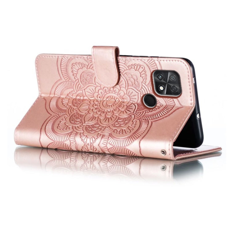 For Xiaomi Poco C40 Sun Mandala Embossing Pattern Phone Leather Case