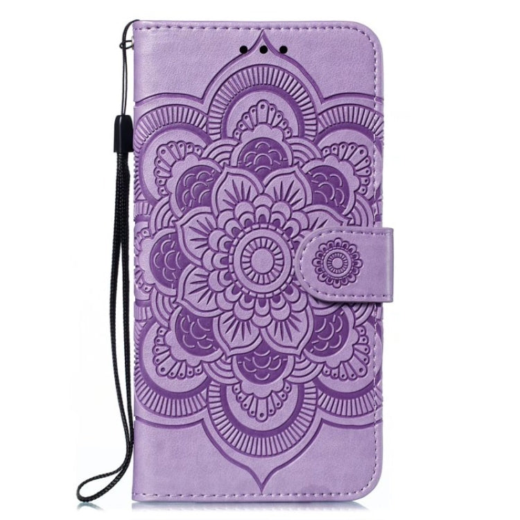For Xiaomi Poco C40 Sun Mandala Embossing Pattern Phone Leather Case