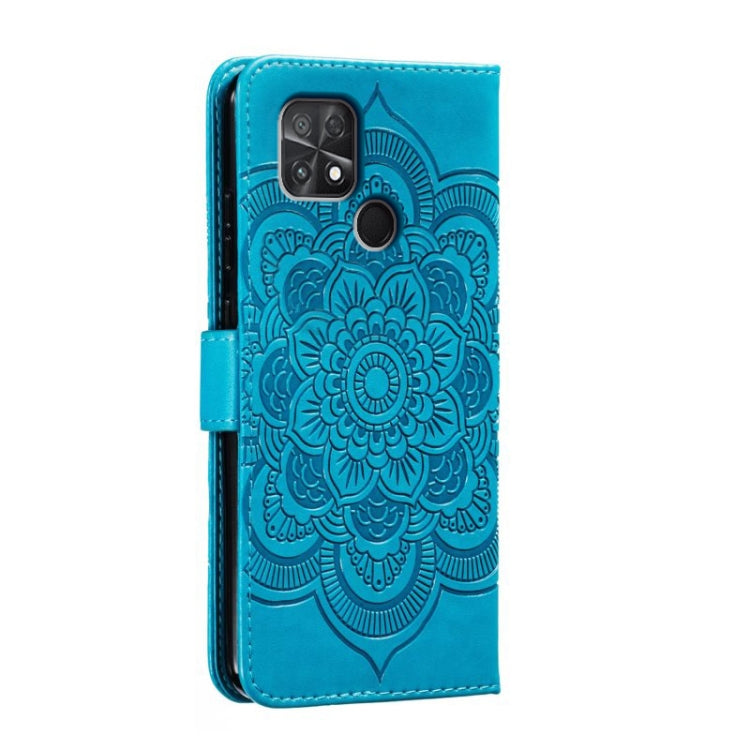 For Xiaomi Poco C40 Sun Mandala Embossing Pattern Phone Leather Case