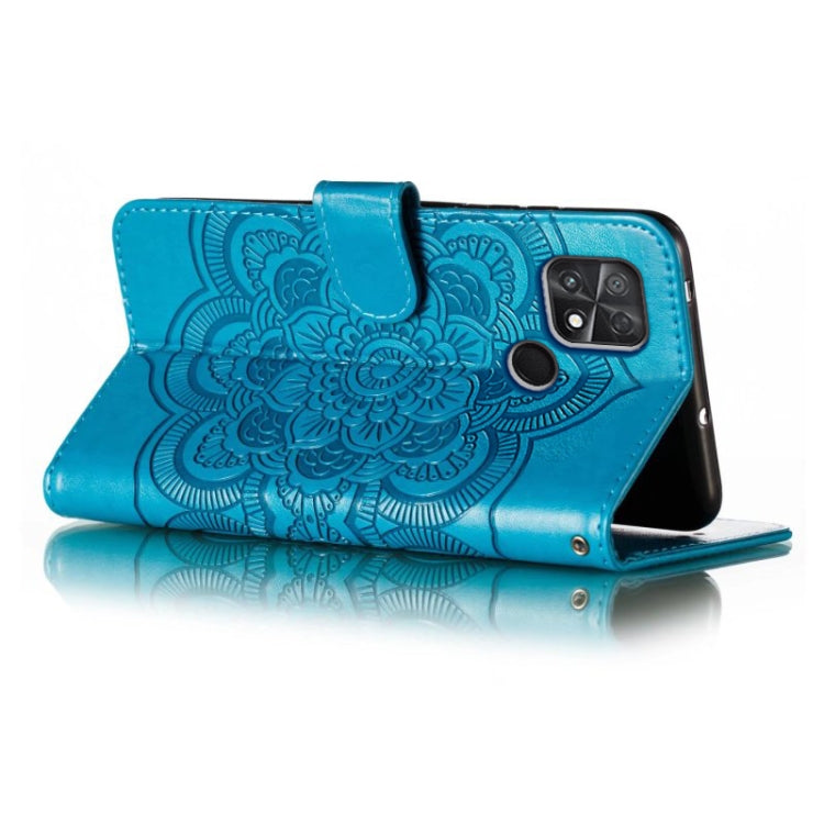 For Xiaomi Poco C40 Sun Mandala Embossing Pattern Phone Leather Case