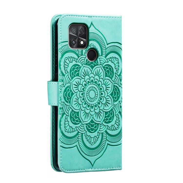 For Xiaomi Poco C40 Sun Mandala Embossing Pattern Phone Leather Case