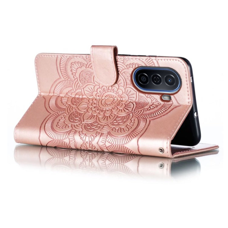 For Huawei Enjoy 50 Sun Mandala Embossing Pattern Phone Leather Case