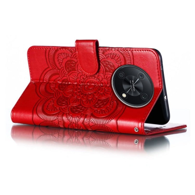 For Huawei Enjoy 50 Pro Sun Mandala Embossing Pattern Phone Leather Case