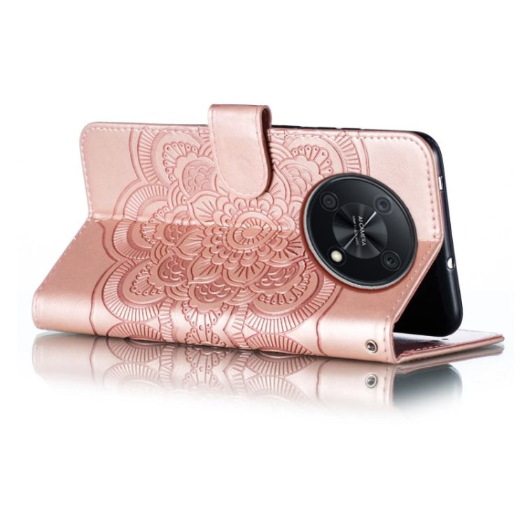 For Huawei Enjoy 50 Pro Sun Mandala Embossing Pattern Phone Leather Case