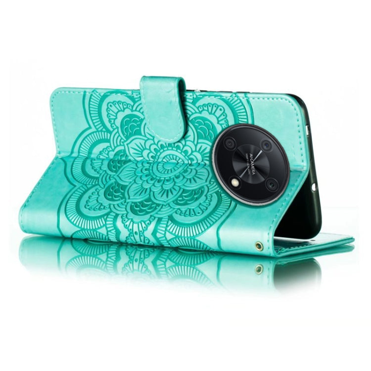 For Huawei Enjoy 50 Pro Sun Mandala Embossing Pattern Phone Leather Case