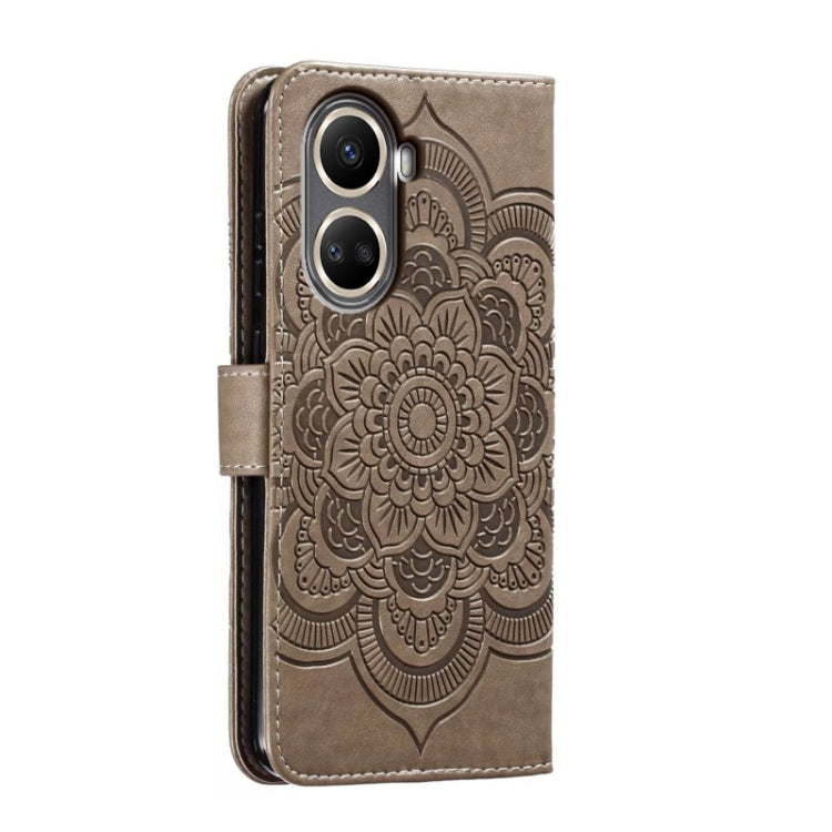 For Huawei nova 10 SE Sun Mandala Embossing Pattern Phone Leather Case
