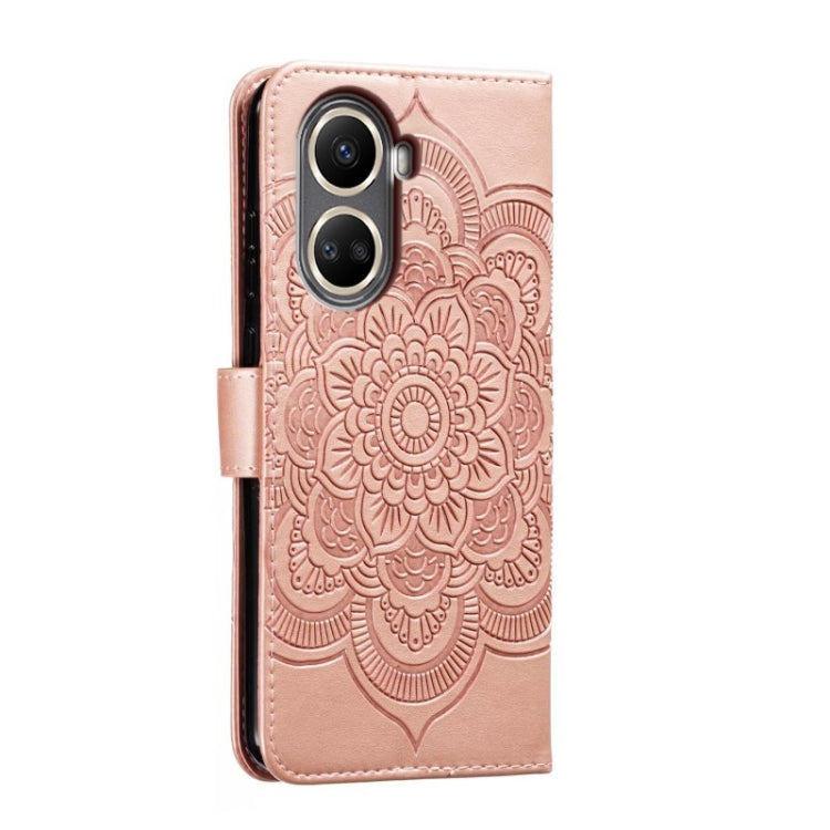 For Huawei nova 10 SE Sun Mandala Embossing Pattern Phone Leather Case