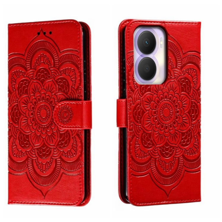 For Honor Play 40 Plus Sun Mandala Embossing Pattern Phone Leather Case