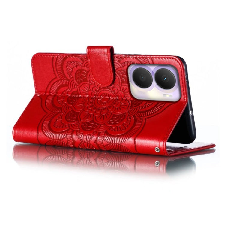 For Honor Play 40 Plus Sun Mandala Embossing Pattern Phone Leather Case