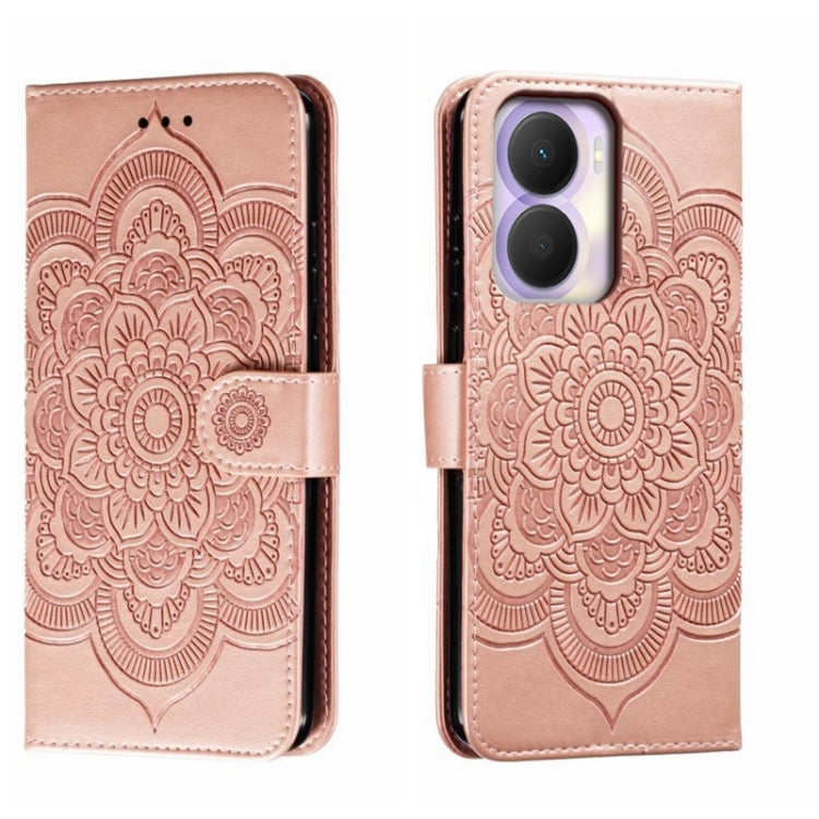 For Honor Play 40 Plus Sun Mandala Embossing Pattern Phone Leather Case