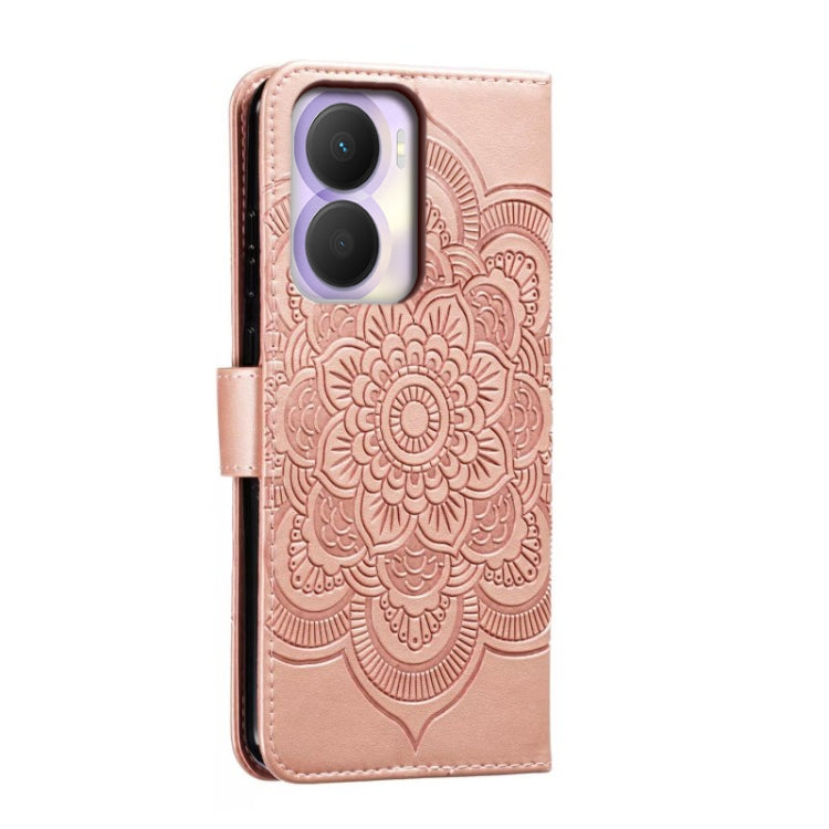 For Honor Play 40 Plus Sun Mandala Embossing Pattern Phone Leather Case