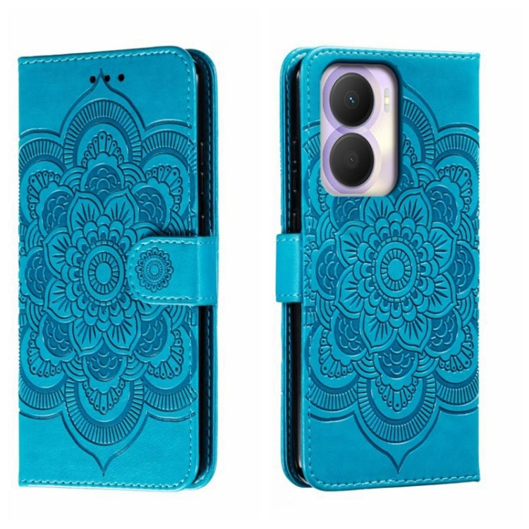 For Honor Play 40 Plus Sun Mandala Embossing Pattern Phone Leather Case