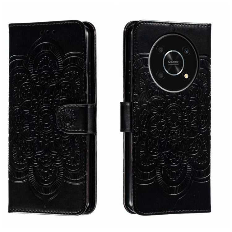For Honor X30 5G Sun Mandala Embossing Pattern Phone Leather Case