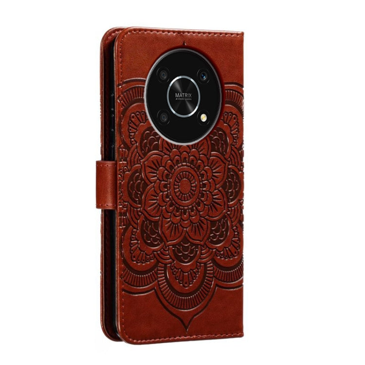 For Honor X30 5G Sun Mandala Embossing Pattern Phone Leather Case
