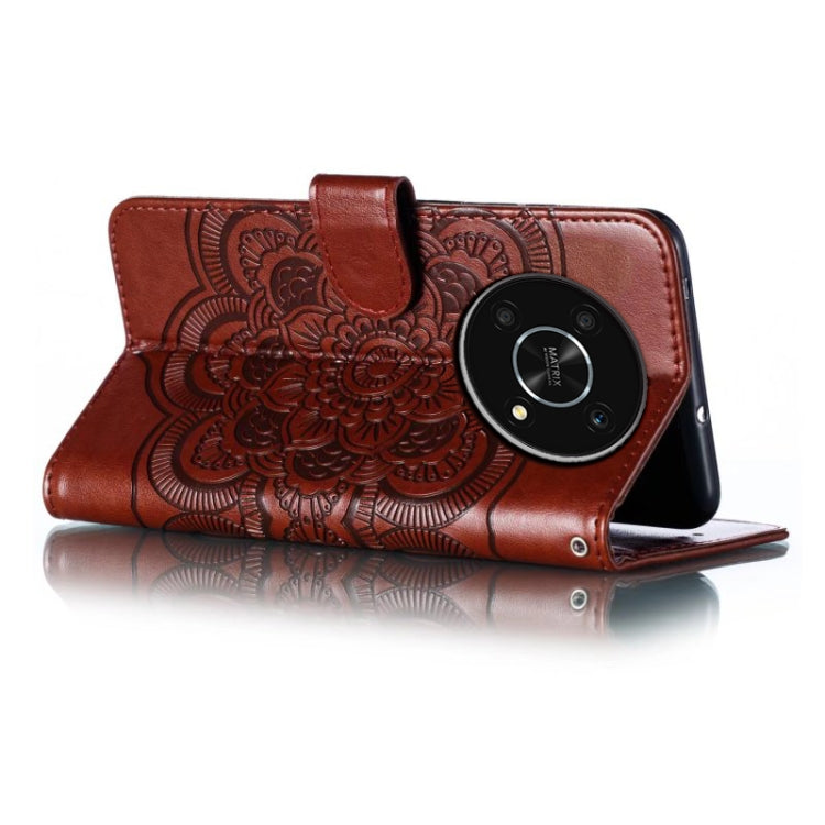 For Honor X30 5G Sun Mandala Embossing Pattern Phone Leather Case