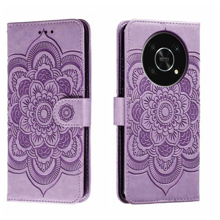 For Honor X30 5G Sun Mandala Embossing Pattern Phone Leather Case