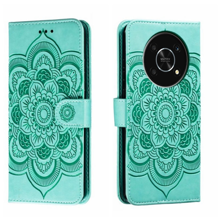 For Honor X30 5G Sun Mandala Embossing Pattern Phone Leather Case