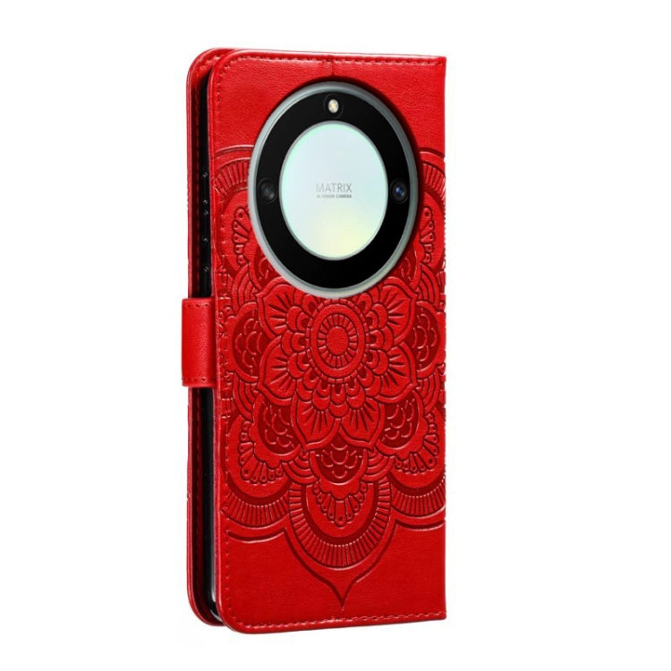 For Honor X40 Sun Mandala Embossing Pattern Phone Leather Case