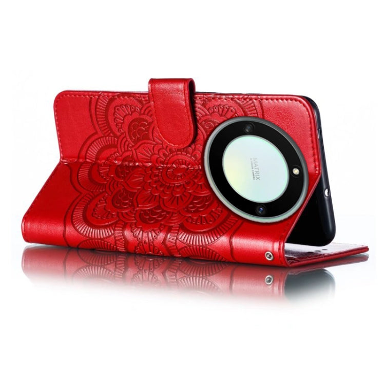 For Honor X40 Sun Mandala Embossing Pattern Phone Leather Case