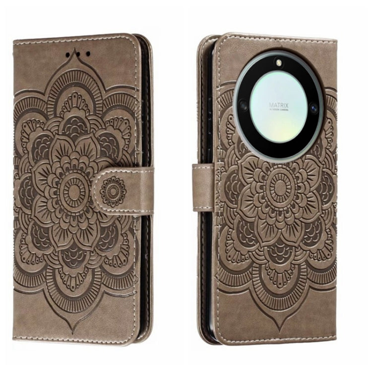 For Honor X40 Sun Mandala Embossing Pattern Phone Leather Case