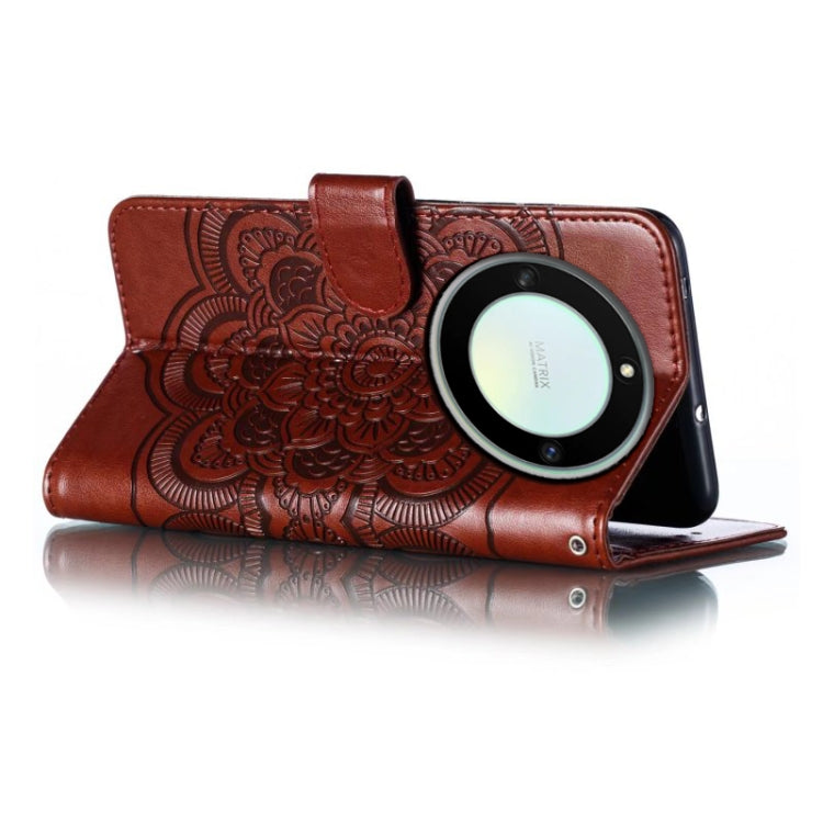 For Honor X40 Sun Mandala Embossing Pattern Phone Leather Case