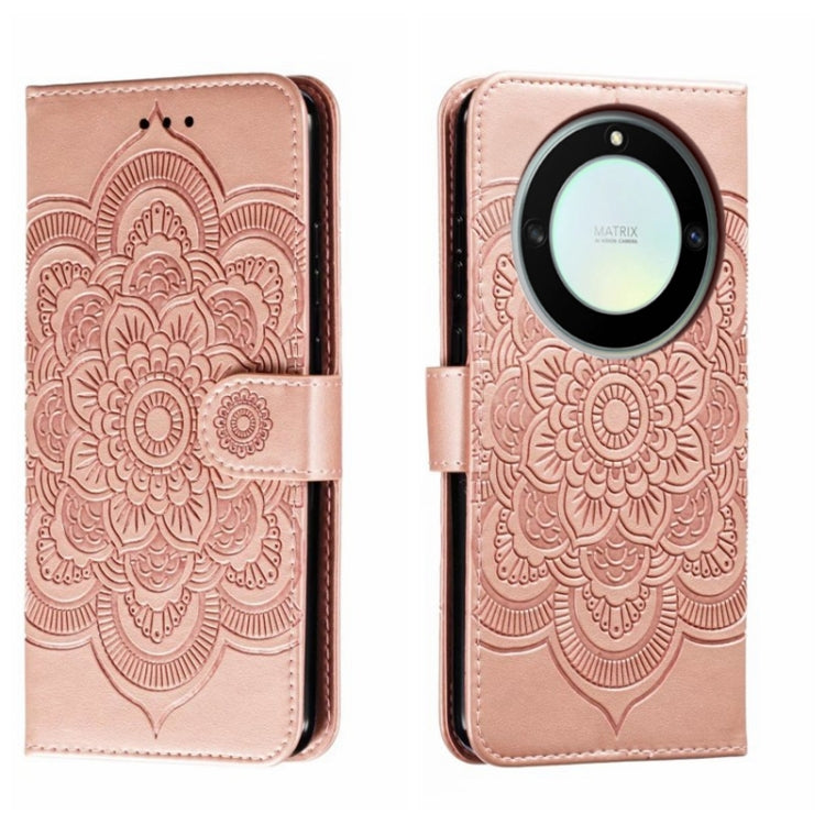 For Honor X40 Sun Mandala Embossing Pattern Phone Leather Case