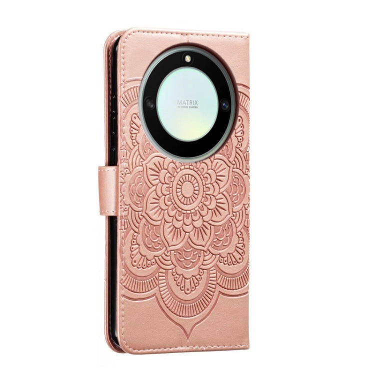 For Honor X40 Sun Mandala Embossing Pattern Phone Leather Case