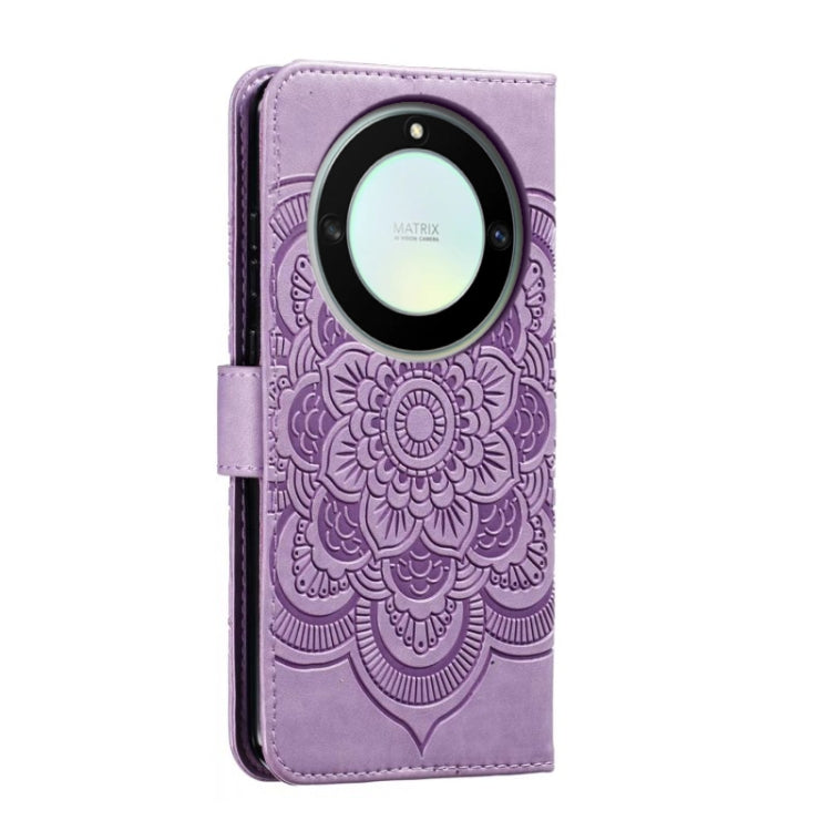 For Honor X40 Sun Mandala Embossing Pattern Phone Leather Case