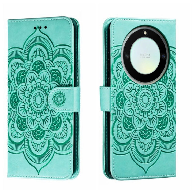 For Honor X40 Sun Mandala Embossing Pattern Phone Leather Case