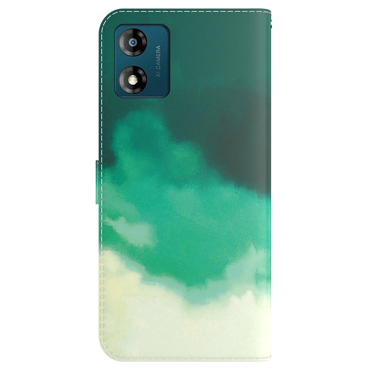 For Motorola Moto E13 Watercolor Pattern Flip Leather Phone Case