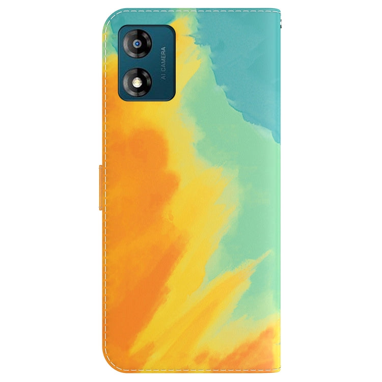 For Motorola Moto E13 Watercolor Pattern Flip Leather Phone Case