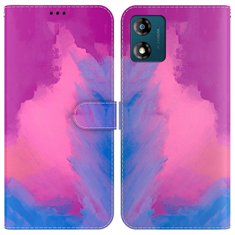 For Motorola Moto E13 Watercolor Pattern Flip Leather Phone Case