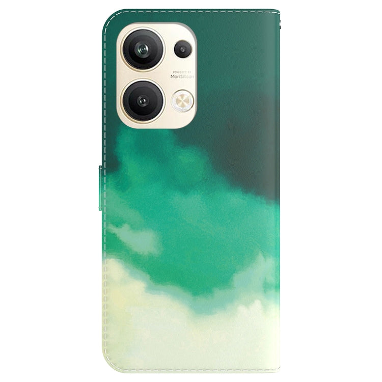 For OPPO Reno9 Pro+ Watercolor Pattern Flip Leather Phone Case