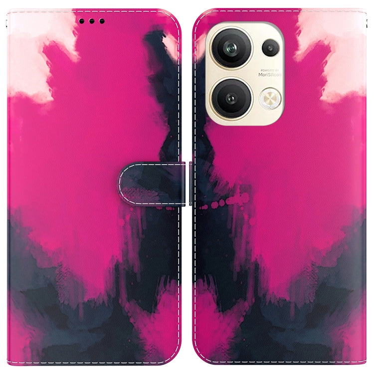 For OPPO Reno9 Pro+ Watercolor Pattern Flip Leather Phone Case