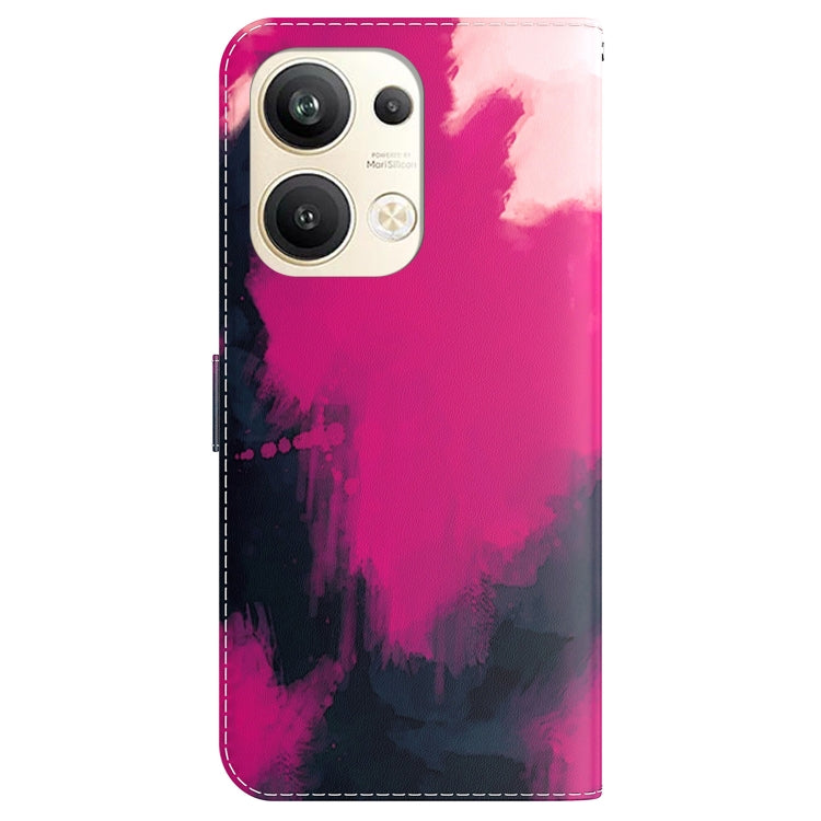 For OPPO Reno9 Pro+ Watercolor Pattern Flip Leather Phone Case
