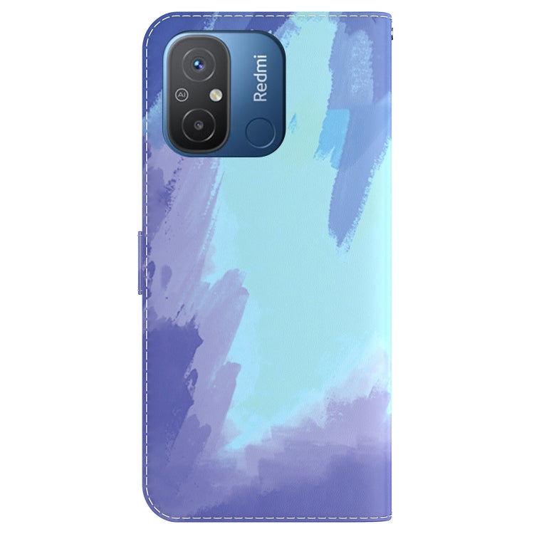 For Xiaomi Redmi 12C / 11A Watercolor Pattern Flip Leather Phone Case