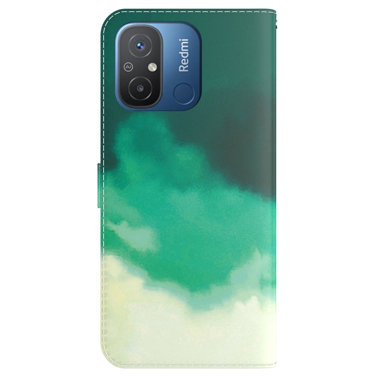For Xiaomi Redmi 12C / 11A Watercolor Pattern Flip Leather Phone Case