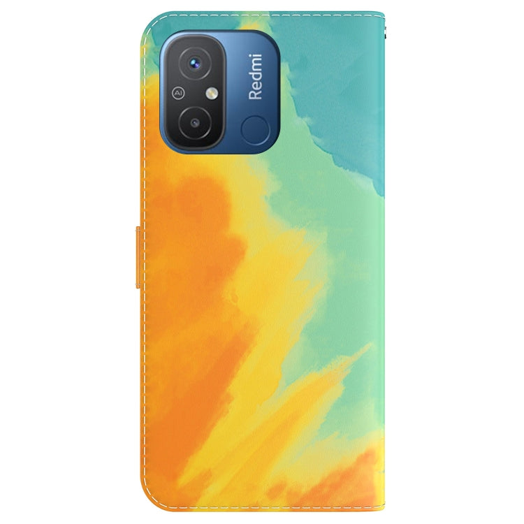 For Xiaomi Redmi 12C / 11A Watercolor Pattern Flip Leather Phone Case
